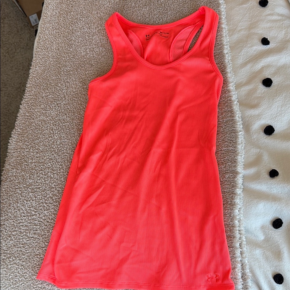 Under Armour Orange Fitted Sleeveless Tank Top